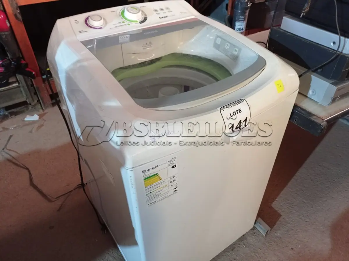 LOTE 141 - 01 MÁQUINA DE LAVAR CONSUL 11KG. (NO ESTADO) ATENÇÃO! FAZER A VISITAÇÃO ANTES DE ARREMATAR, NÃO SABEMOS SE FUNCIONA. LEILÃO NÃO TEM GARANTIA E NEM DEVOLUÇÃO, SUJEITO A POSSÍVEIS AVARIAS VISÍVEIS/OCULTAS E/OU AUSÊNCIA DE COMPONENTES.