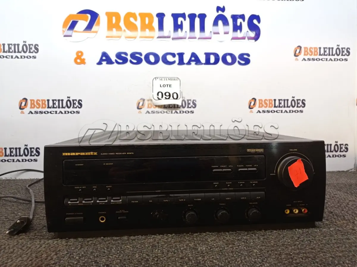 LOTE 090 - 01 RECEIVER MARCA MARANTZ MODELO SR870. (NO ESTADO) ATENÇÃO! FAZER A VISITAÇÃO ANTES DE ARREMATAR, NÃO SABEMOS SE FUNCIONA. LEILÃO NÃO TEM GARANTIA E NEM DEVOLUÇÃO, SUJEITO A POSSÍVEIS AVARIAS VISÍVEIS/OCULTAS E/OU AUSÊNCIA DE COMPONENTES.