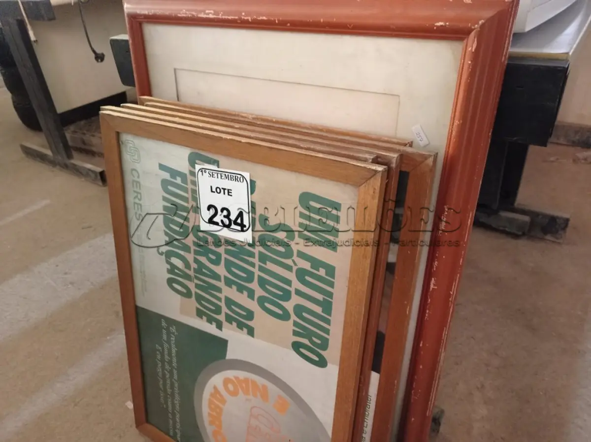 LOTE 234 - 07 QUADROS DIVERSOS. (NO ESTADO) ATENÇÃO! FAZER A VISITAÇÃO ANTES DE ARREMATAR, NÃO SABEMOS SE FUNCIONA. LEILÃO NÃO TEM GARANTIA E NEM DEVOLUÇÃO, SUJEITO A POSSÍVEIS AVARIAS VISÍVEIS/OCULTAS E/OU AUSÊNCIA DE COMPONENTES.