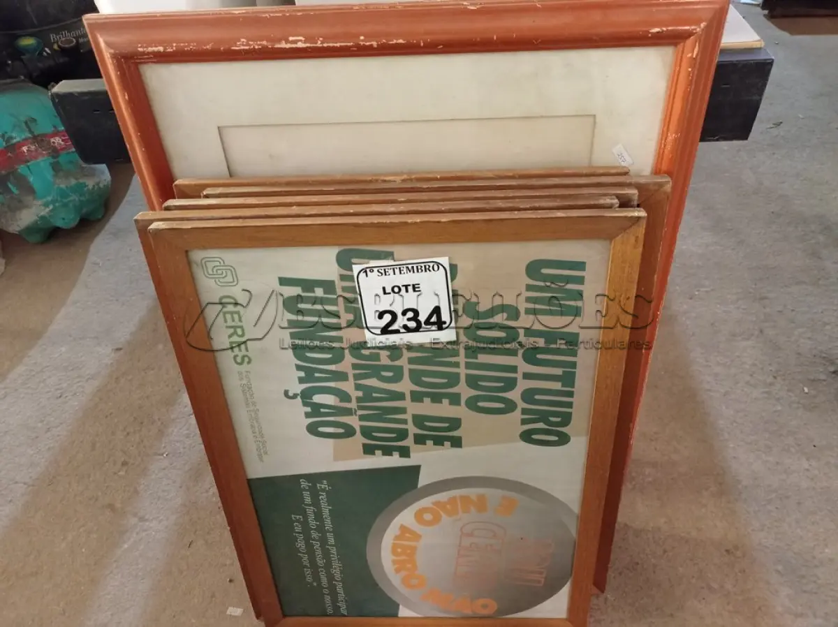 LOTE 234 - 07 QUADROS DIVERSOS. (NO ESTADO) ATENÇÃO! FAZER A VISITAÇÃO ANTES DE ARREMATAR, NÃO SABEMOS SE FUNCIONA. LEILÃO NÃO TEM GARANTIA E NEM DEVOLUÇÃO, SUJEITO A POSSÍVEIS AVARIAS VISÍVEIS/OCULTAS E/OU AUSÊNCIA DE COMPONENTES.