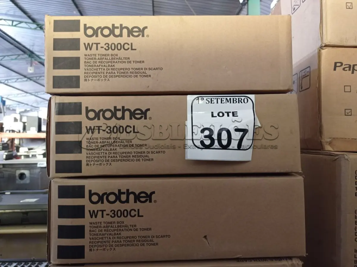 LOTE 307 - 06 TONERS PARA IMPRESSORA MARCA BROTHER MODELO WT300CL. (NO ESTADO) ATENÇÃO! FAZER A VISITAÇÃO ANTES DE ARREMATAR, NÃO SABEMOS SE FUNCIONA. LEILÃO NÃO TEM GARANTIA E NEM DEVOLUÇÃO, SUJEITO A POSSÍVEIS AVARIAS VISÍVEIS/OCULTAS E/OU AUSÊNCIA DE COMPONENTES.