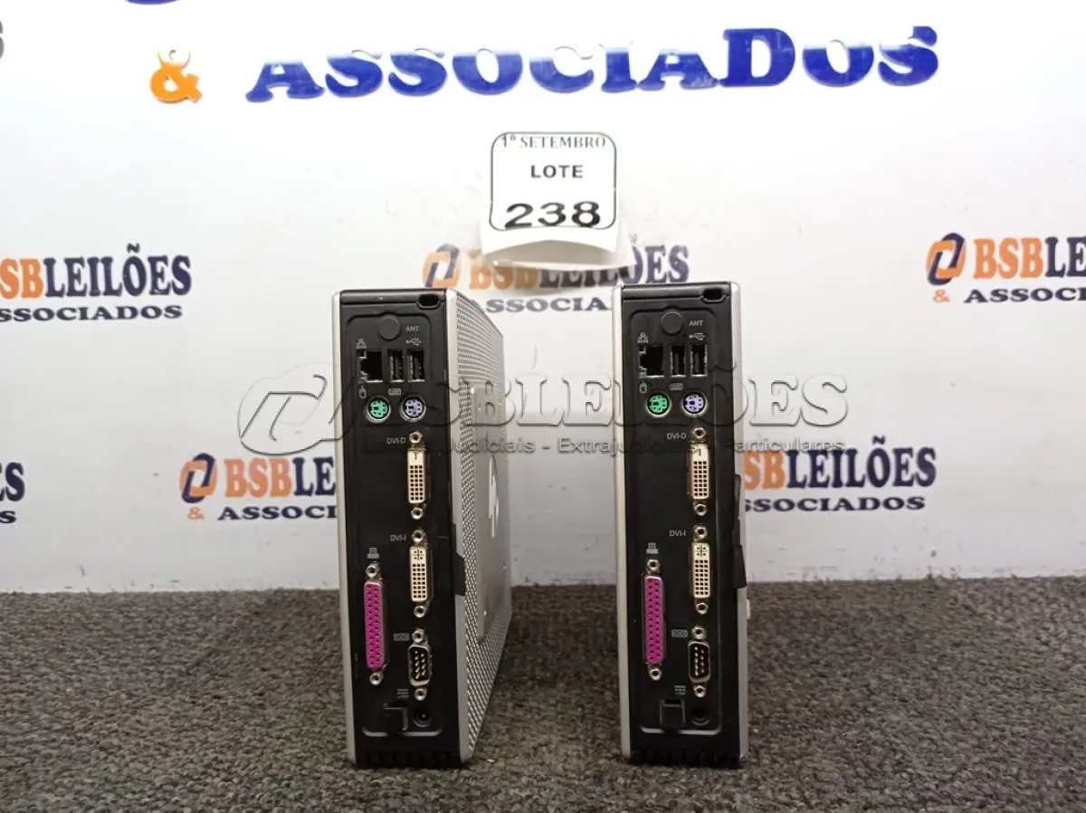 LOTE 238 - 02 MINI CPUS HP. (NO ESTADO) ATENÇÃO! FAZER A VISITAÇÃO ANTES DE ARREMATAR, NÃO SABEMOS SE FUNCIONA. LEILÃO NÃO TEM GARANTIA E NEM DEVOLUÇÃO, SUJEITO A POSSÍVEIS AVARIAS VISÍVEIS/OCULTAS E/OU AUSÊNCIA DE COMPONENTES.