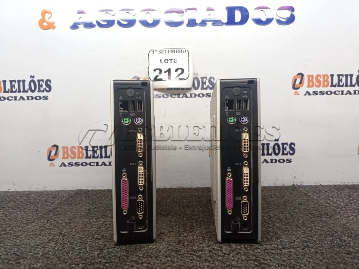 LOTE 212 - 02 MINI CPUS HP. (NO ESTADO) ATENÇÃO! FAZER A VISITAÇÃO ANTES DE ARREMATAR, NÃO SABEMOS SE FUNCIONA. LEILÃO NÃO TEM GARANTIA E NEM DEVOLUÇÃO, SUJEITO A POSSÍVEIS AVARIAS VISÍVEIS/OCULTAS E/OU AUSÊNCIA DE COMPONENTES.