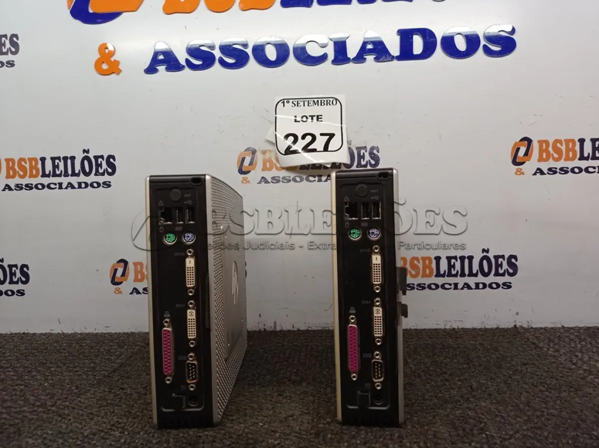 LOTE 227 - 02 MINI CPUS HP. (NO ESTADO) ATENÇÃO! FAZER A VISITAÇÃO ANTES DE ARREMATAR, NÃO SABEMOS SE FUNCIONA. LEILÃO NÃO TEM GARANTIA E NEM DEVOLUÇÃO, SUJEITO A POSSÍVEIS AVARIAS VISÍVEIS/OCULTAS E/OU AUSÊNCIA DE COMPONENTES.