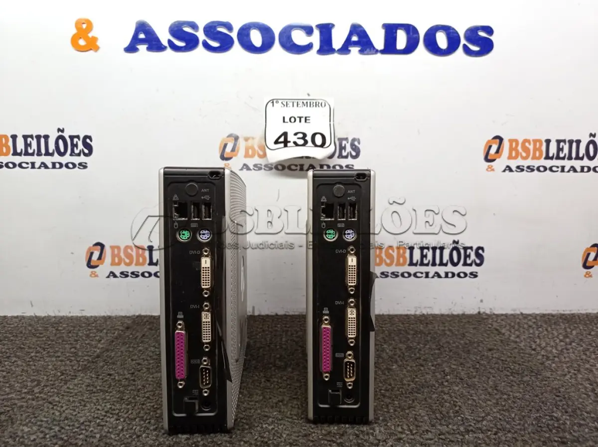 LOTE 430 - 02 MINI CPUS HP. (NO ESTADO) ATENÇÃO! FAZER A VISITAÇÃO ANTES DE ARREMATAR, NÃO SABEMOS SE FUNCIONA. LEILÃO NÃO TEM GARANTIA E NEM DEVOLUÇÃO, SUJEITO A POSSÍVEIS AVARIAS VISÍVEIS/OCULTAS E/OU AUSÊNCIA DE COMPONENTES.