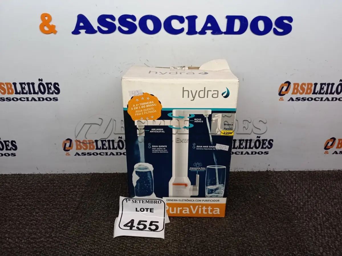 LOTE 455 - 01 TORNEIRA ELETRÔNICA PURA VITTA 220V ÁGUA QUENTE (NOVA). (NO ESTADO) ATENÇÃO! FAZER A VISITAÇÃO ANTES DE ARREMATAR, NÃO SABEMOS SE FUNCIONA. LEILÃO NÃO TEM GARANTIA E NEM DEVOLUÇÃO, SUJEITO A POSSÍVEIS AVARIAS VISÍVEIS/OCULTAS E/OU AUSÊNCIA DE COMPONENTES.