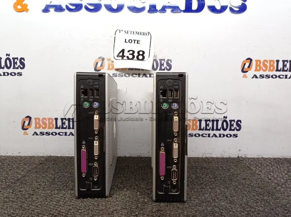 LOTE 438 - 02 MINI CPUS HP. (NO ESTADO) ATENÇÃO! FAZER A VISITAÇÃO ANTES DE ARREMATAR, NÃO SABEMOS SE FUNCIONA. LEILÃO NÃO TEM GARANTIA E NEM DEVOLUÇÃO, SUJEITO A POSSÍVEIS AVARIAS VISÍVEIS/OCULTAS E/OU AUSÊNCIA DE COMPONENTES.