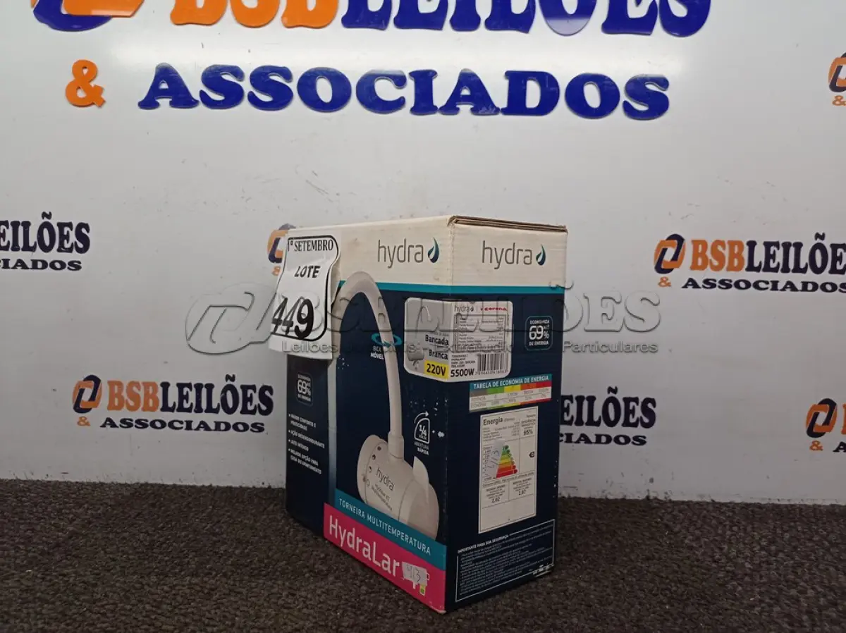 LOTE 449 - 01 TORNEIRA MULTI TEMPERATURA PARA BANCADA 220V MARCA HYDRALAR. (NO ESTADO) ATENÇÃO! FAZER A VISITAÇÃO ANTES DE ARREMATAR, NÃO SABEMOS SE FUNCIONA. LEILÃO NÃO TEM GARANTIA E NEM DEVOLUÇÃO, SUJEITO A POSSÍVEIS AVARIAS VISÍVEIS/OCULTAS E/OU AUSÊNCIA DE COMPONENTES.