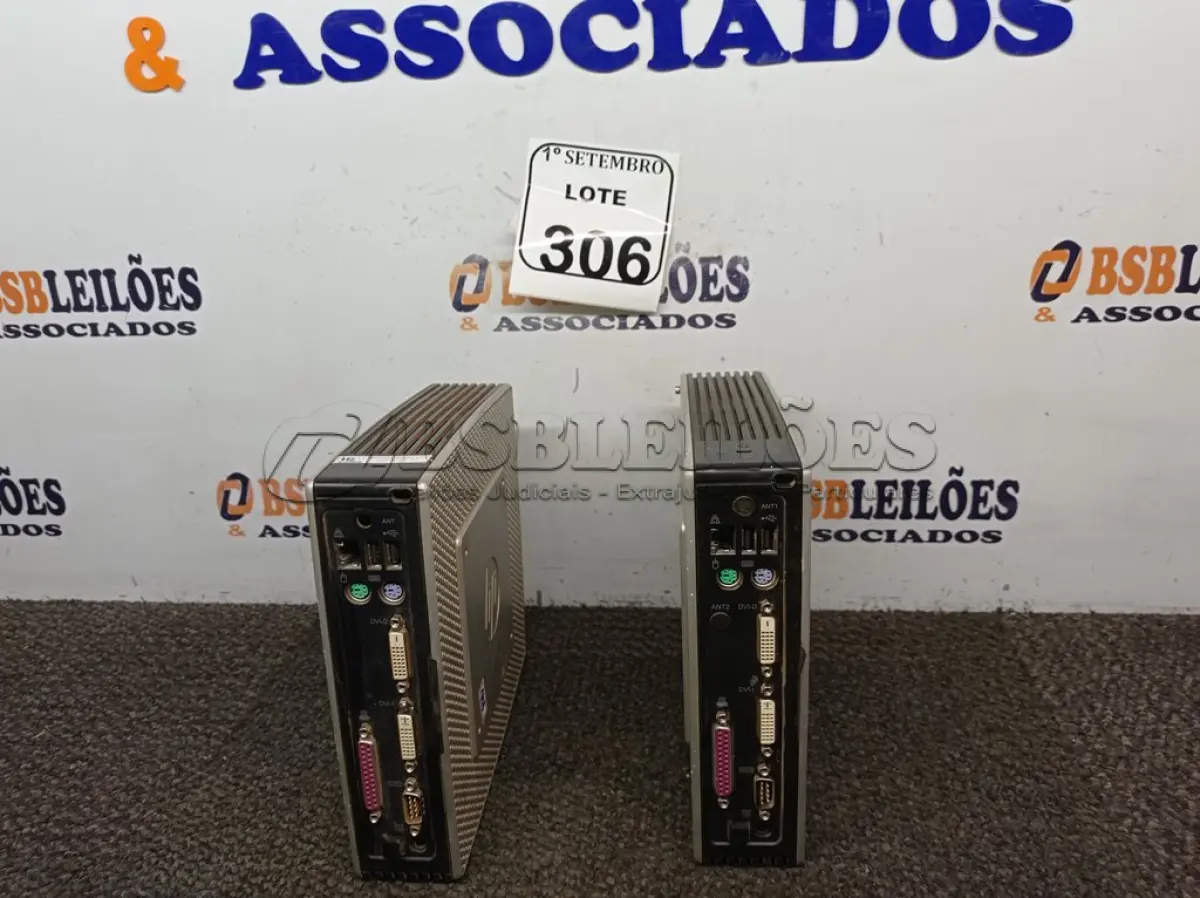 LOTE 306 - 02 MINI CPUS HP. (NO ESTADO) ATENÇÃO! FAZER A VISITAÇÃO ANTES DE ARREMATAR, NÃO SABEMOS SE FUNCIONA. LEILÃO NÃO TEM GARANTIA E NEM DEVOLUÇÃO, SUJEITO A POSSÍVEIS AVARIAS VISÍVEIS/OCULTAS E/OU AUSÊNCIA DE COMPONENTES.