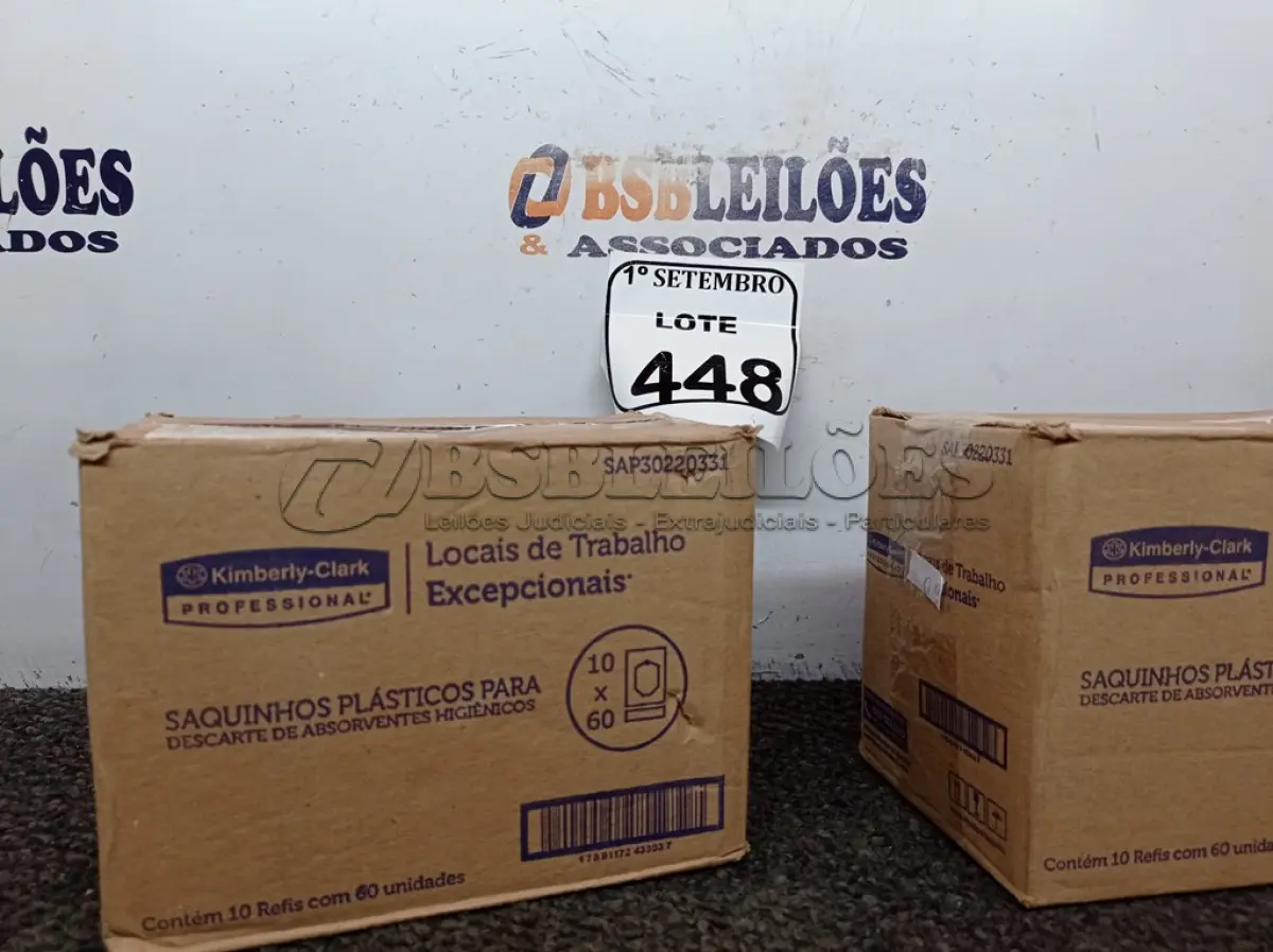 LOTE 448 - 02 CAIXAS COM SAQUINHOS PLÁSTICOS PARA DESCARTES DE ABSORVENTES, CONTEM 10 PERFIS COM 60 UNIDADES CADA. (NO ESTADO) ATENÇÃO! FAZER A VISITAÇÃO ANTES DE ARREMATAR, NÃO SABEMOS SE FUNCIONA. LEILÃO NÃO TEM GARANTIA E NEM DEVOLUÇÃO, SUJEITO A POSSÍVEIS AVARIAS VISÍVEIS/OCULTAS E/OU AUSÊNCIA DE COMPONENTES.