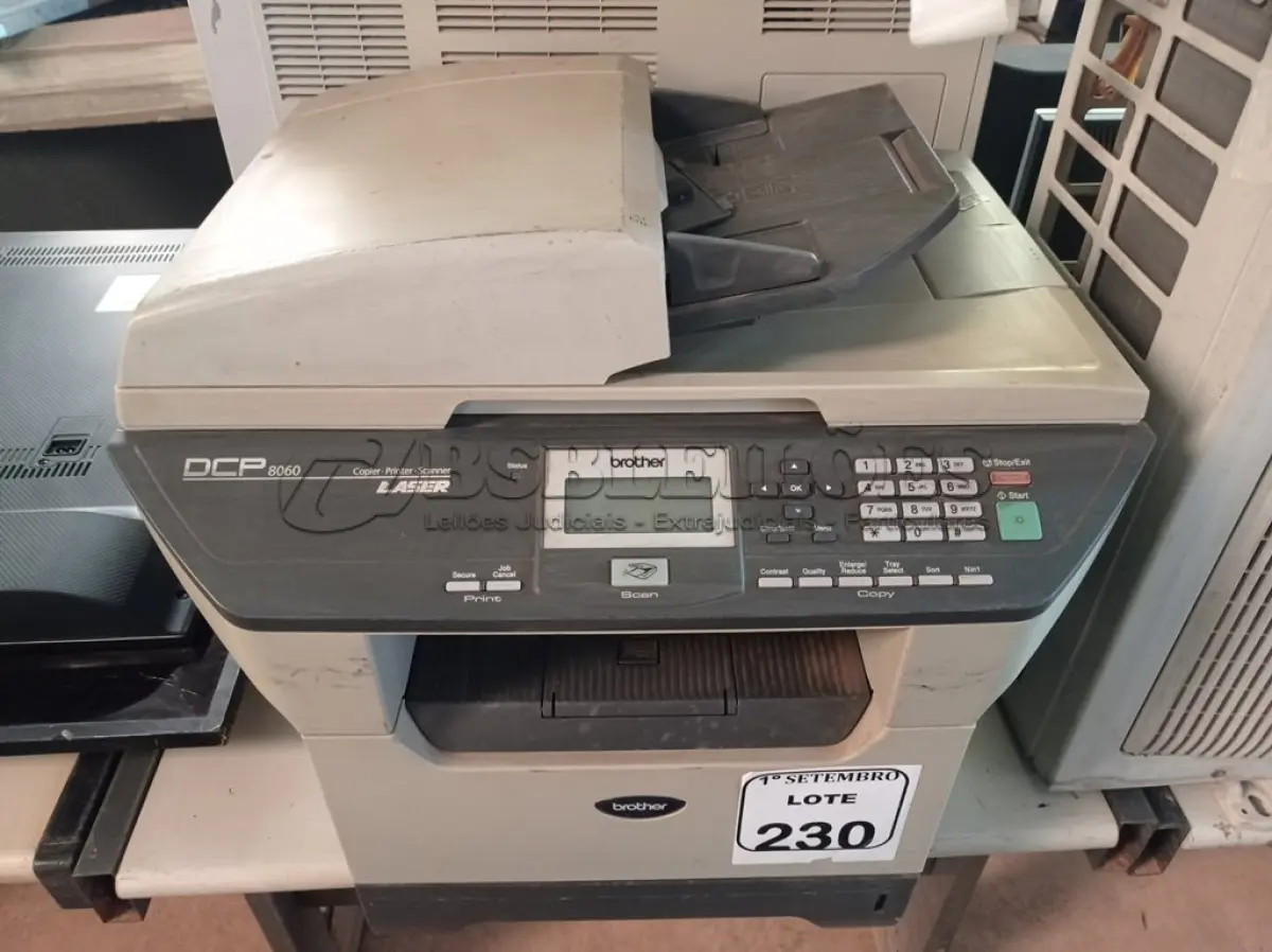 LOTE 230 - 02 IMPRESSORAS MULTIFUNCIONAIS, SENDO UMA MARCA BROTHER DCP8070 E A OUTRA SAMSUMG 655NX. (NO ESTADO) ATENÇÃO! FAZER A VISITAÇÃO ANTES DE ARREMATAR, NÃO SABEMOS SE FUNCIONA. LEILÃO NÃO TEM GARANTIA E NEM DEVOLUÇÃO, SUJEITO A POSSÍVEIS AVARIAS VISÍVEIS/OCULTAS E/OU AUSÊNCIA DE COMPONENTES.