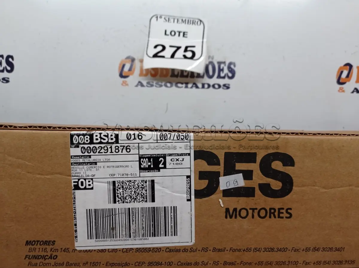 LOTE 275 - 01 MOTOR ELÉTRICO PARA EVAPORADORA DE AR CONDICIONADO. (NO ESTADO) ATENÇÃO! FAZER A VISITAÇÃO ANTES DE ARREMATAR, NÃO SABEMOS SE FUNCIONA. LEILÃO NÃO TEM GARANTIA E NEM DEVOLUÇÃO, SUJEITO A POSSÍVEIS AVARIAS VISÍVEIS/OCULTAS E/OU AUSÊNCIA DE COMPONENTES.