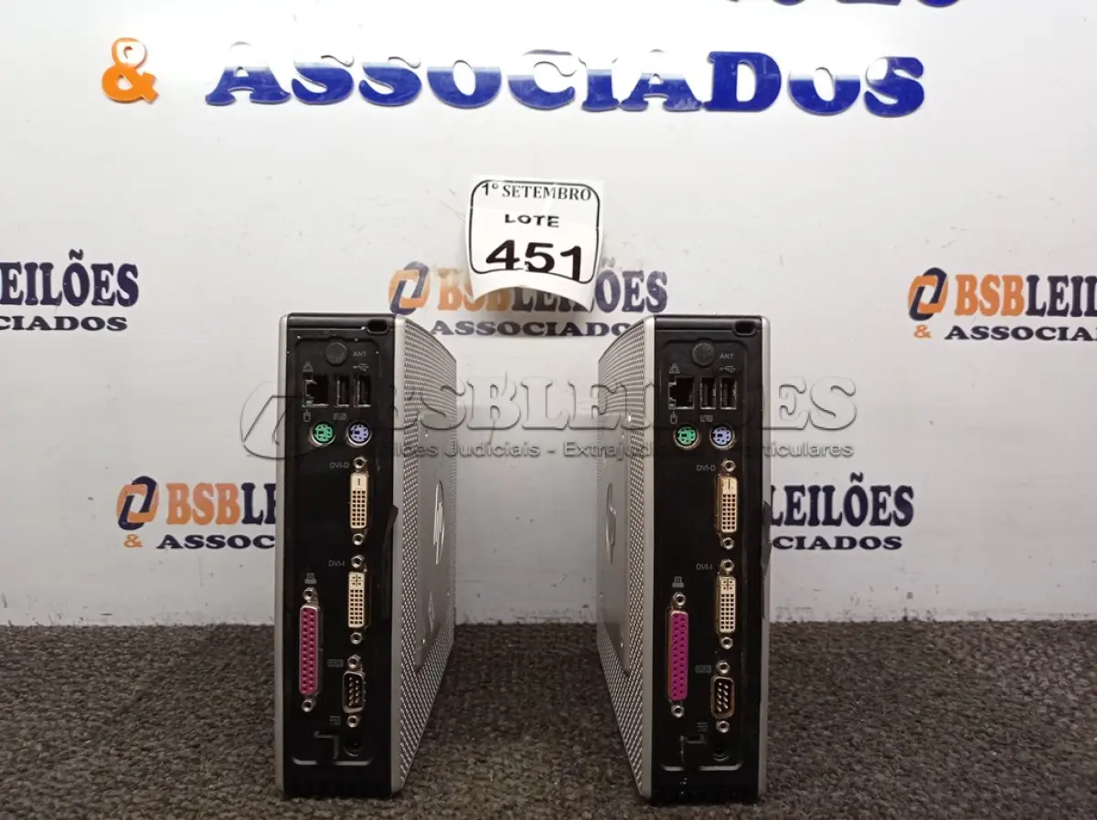LOTE 451 - 02 MINI CPUS HP. (NO ESTADO) ATENÇÃO! FAZER A VISITAÇÃO ANTES DE ARREMATAR, NÃO SABEMOS SE FUNCIONA. LEILÃO NÃO TEM GARANTIA E NEM DEVOLUÇÃO, SUJEITO A POSSÍVEIS AVARIAS VISÍVEIS/OCULTAS E/OU AUSÊNCIA DE COMPONENTES.