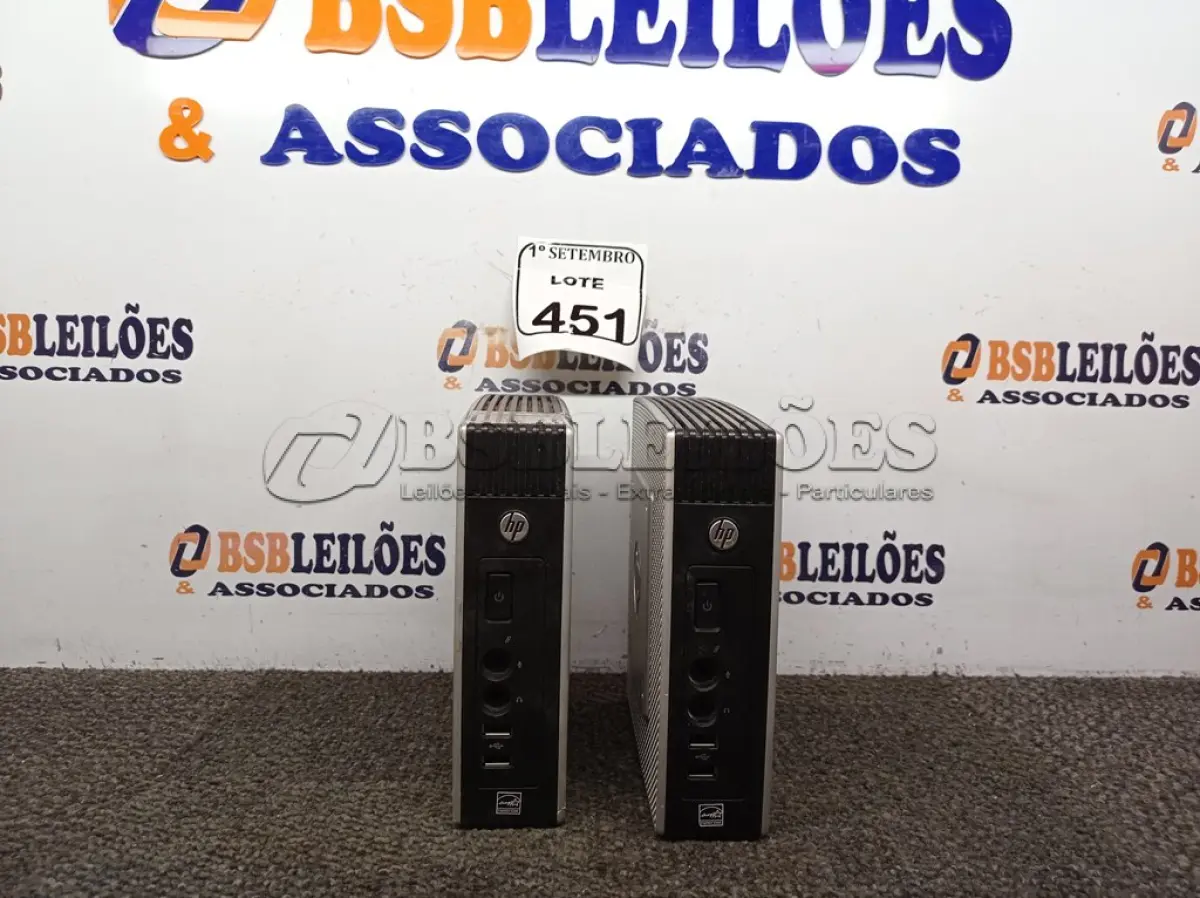 LOTE 451 - 02 MINI CPUS HP. (NO ESTADO) ATENÇÃO! FAZER A VISITAÇÃO ANTES DE ARREMATAR, NÃO SABEMOS SE FUNCIONA. LEILÃO NÃO TEM GARANTIA E NEM DEVOLUÇÃO, SUJEITO A POSSÍVEIS AVARIAS VISÍVEIS/OCULTAS E/OU AUSÊNCIA DE COMPONENTES.