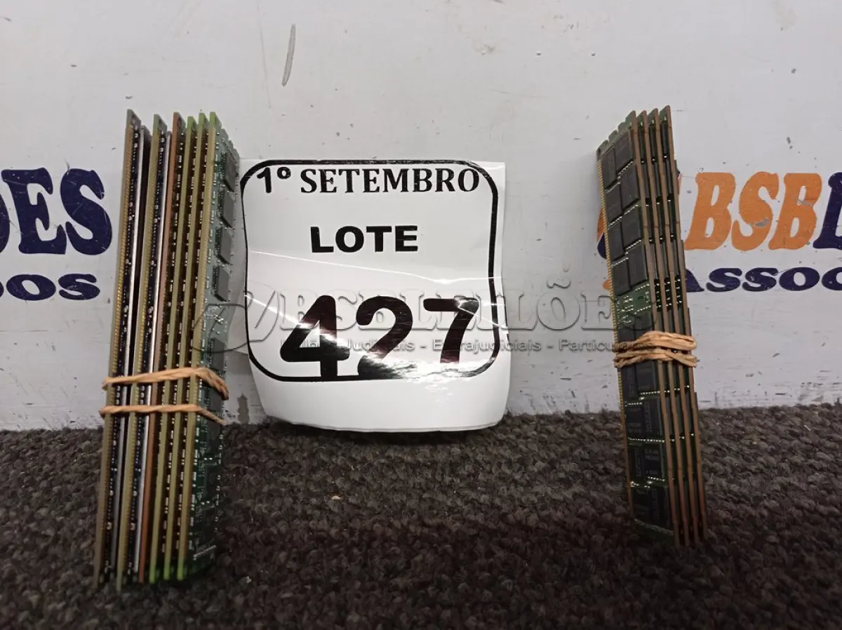 LOTE 427 - 10 MEMÓRIAS. (NO ESTADO) ATENÇÃO! FAZER A VISITAÇÃO ANTES DE ARREMATAR, NÃO SABEMOS SE FUNCIONA. LEILÃO NÃO TEM GARANTIA E NEM DEVOLUÇÃO, SUJEITO A POSSÍVEIS AVARIAS VISÍVEIS/OCULTAS E/OU AUSÊNCIA DE COMPONENTES.