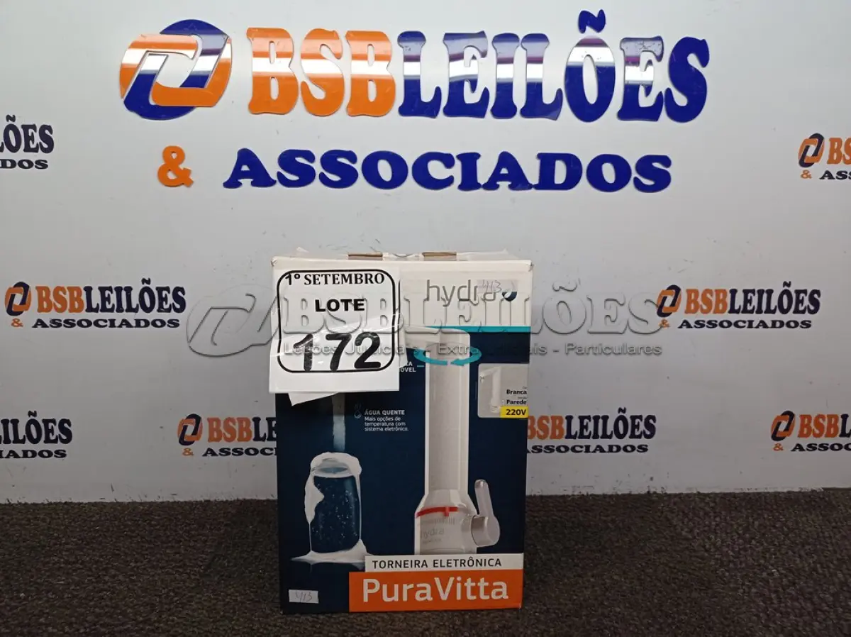 LOTE 172 - 01 TORNEIRA ELETRÔNICA PURA VITTA 220V ÁGUA QUENTE (NOVA). (NO ESTADO) ATENÇÃO! FAZER A VISITAÇÃO ANTES DE ARREMATAR, NÃO SABEMOS SE FUNCIONA. LEILÃO NÃO TEM GARANTIA E NEM DEVOLUÇÃO, SUJEITO A POSSÍVEIS AVARIAS VISÍVEIS/OCULTAS E/OU AUSÊNCIA DE COMPONENTES.