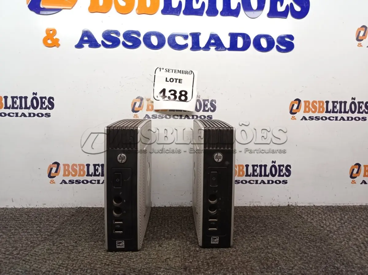 LOTE 438 - 02 MINI CPUS HP. (NO ESTADO) ATENÇÃO! FAZER A VISITAÇÃO ANTES DE ARREMATAR, NÃO SABEMOS SE FUNCIONA. LEILÃO NÃO TEM GARANTIA E NEM DEVOLUÇÃO, SUJEITO A POSSÍVEIS AVARIAS VISÍVEIS/OCULTAS E/OU AUSÊNCIA DE COMPONENTES.
