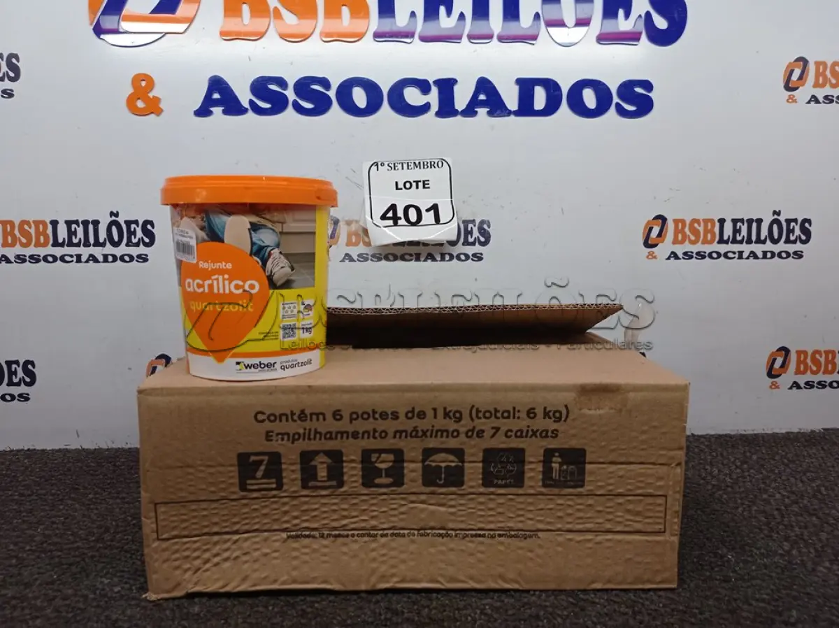 LOTE 401 - 06 REJUNTES ACRÍLICO NA COR CORDA DE 01KG CADA. (NO ESTADO) ATENÇÃO! FAZER A VISITAÇÃO ANTES DE ARREMATAR, NÃO SABEMOS SE FUNCIONA. LEILÃO NÃO TEM GARANTIA E NEM DEVOLUÇÃO, SUJEITO A POSSÍVEIS AVARIAS VISÍVEIS/OCULTAS E/OU AUSÊNCIA DE COMPONENTES.