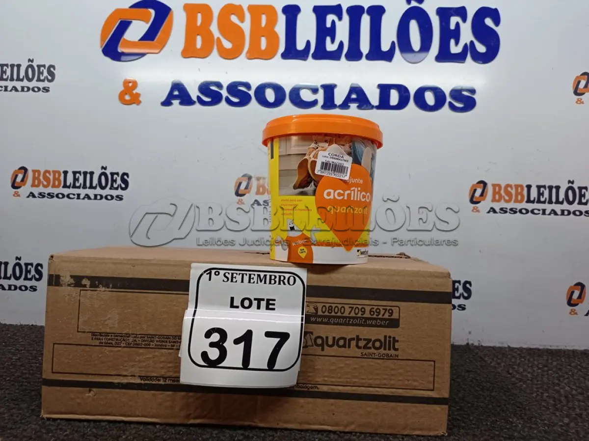 LOTE 317 - 06 REJUNTES ACRÍLICO NA COR CORDA DE 01KG CADA. (NO ESTADO) ATENÇÃO! FAZER A VISITAÇÃO ANTES DE ARREMATAR, NÃO SABEMOS SE FUNCIONA. LEILÃO NÃO TEM GARANTIA E NEM DEVOLUÇÃO, SUJEITO A POSSÍVEIS AVARIAS VISÍVEIS/OCULTAS E/OU AUSÊNCIA DE COMPONENTES.