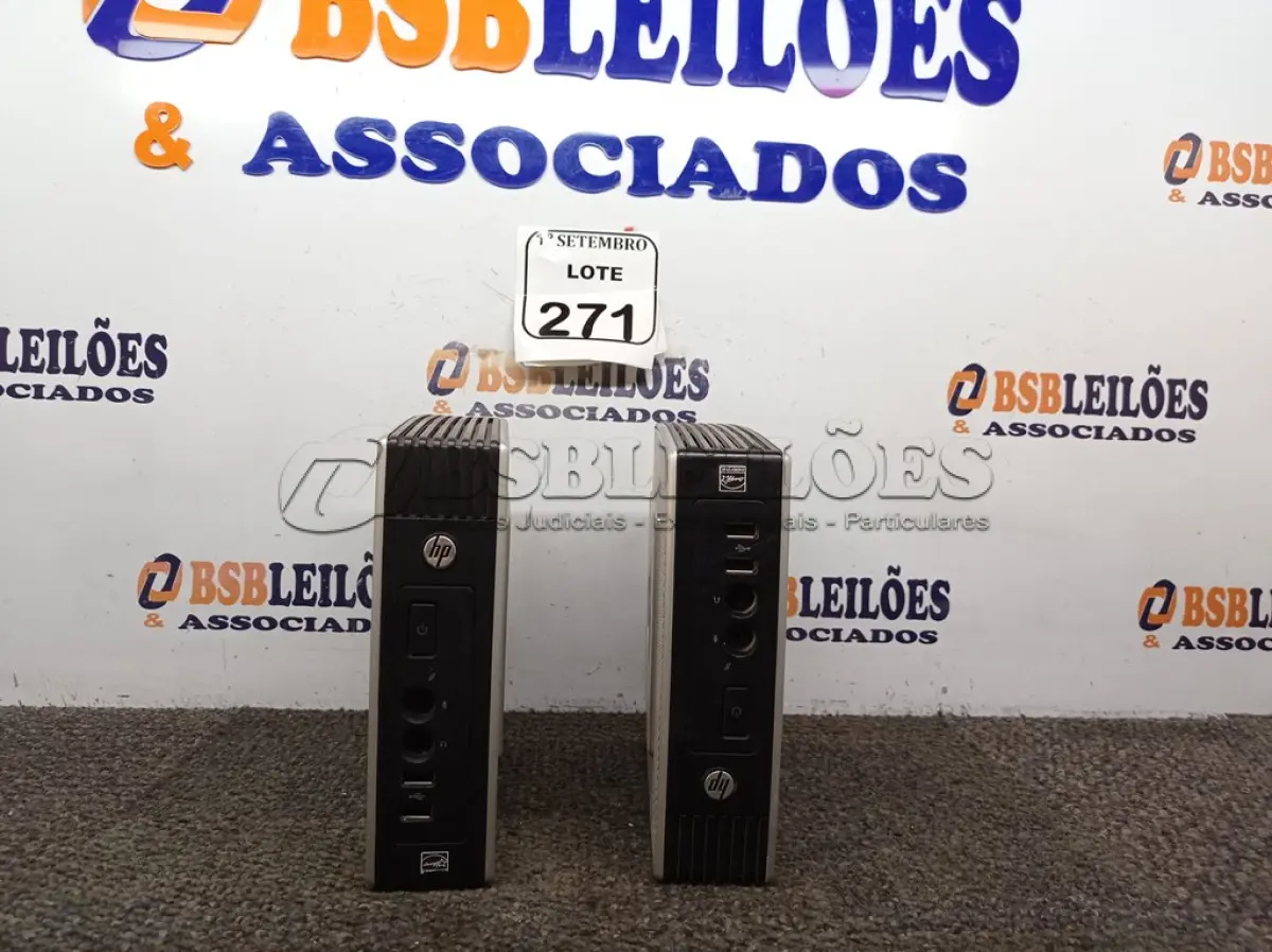 LOTE 271 - 02 MINI CPUS HP. (NO ESTADO) ATENÇÃO! FAZER A VISITAÇÃO ANTES DE ARREMATAR, NÃO SABEMOS SE FUNCIONA. LEILÃO NÃO TEM GARANTIA E NEM DEVOLUÇÃO, SUJEITO A POSSÍVEIS AVARIAS VISÍVEIS/OCULTAS E/OU AUSÊNCIA DE COMPONENTES.