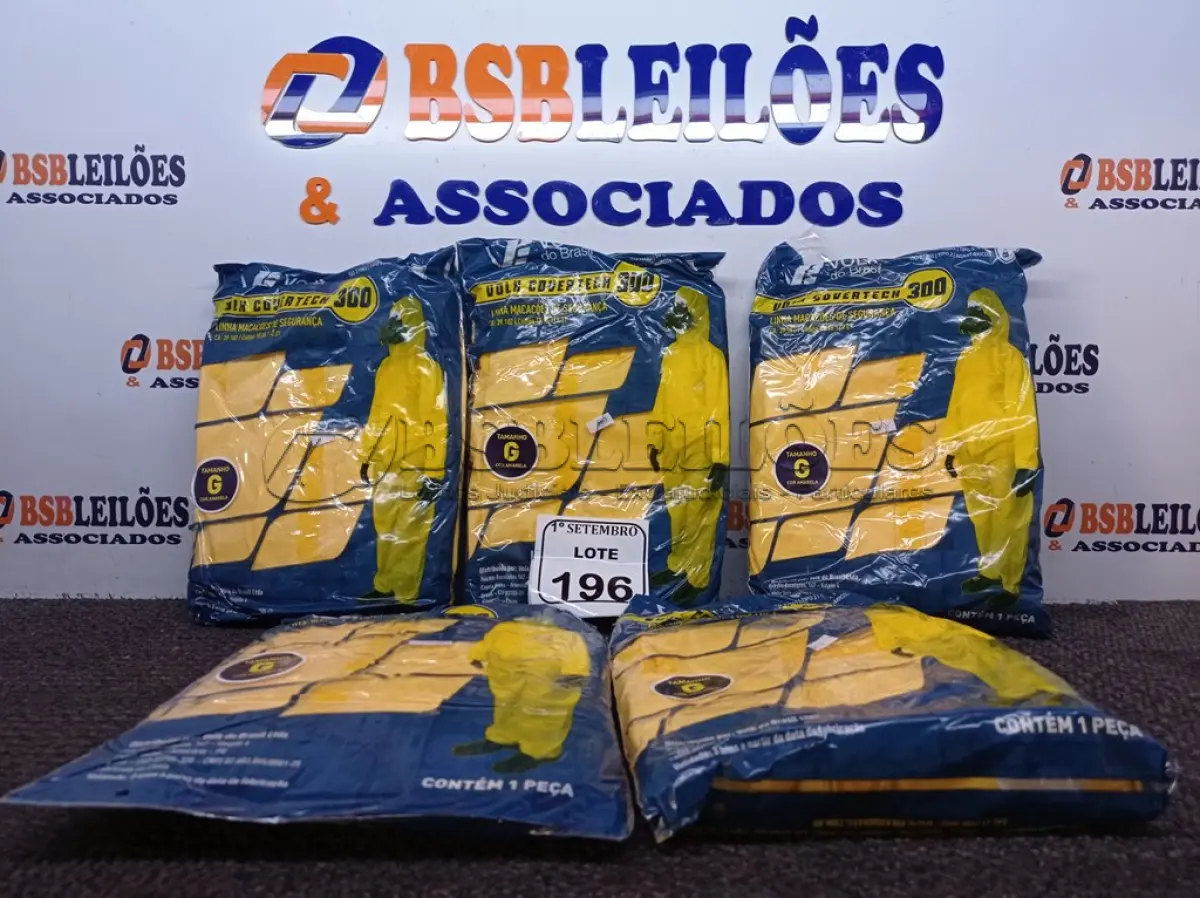 LOTE 196 - 05 MACACÕES MARCA VOLK DE PROTEÇÃO TAMANHO G COR AMARELO. (NO ESTADO) ATENÇÃO! FAZER A VISITAÇÃO ANTES DE ARREMATAR, NÃO SABEMOS SE FUNCIONA. LEILÃO NÃO TEM GARANTIA E NEM DEVOLUÇÃO, SUJEITO A POSSÍVEIS AVARIAS VISÍVEIS/OCULTAS E/OU AUSÊNCIA DE COMPONENTES.