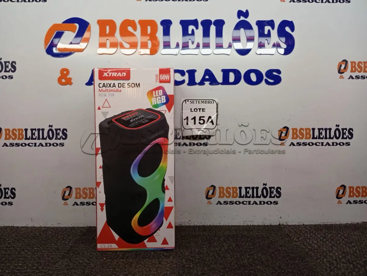 LOTE 115 - 01 CAIXA DE SOM MULTIMÍDIA SEM FIO MARCA XTRAD MODELO CS-29 (NOVO) (NO ESTADO) ATENÇÃO! FAZER A VISITAÇÃO ANTES DE ARREMATAR, NÃO SABEMOS SE FUNCIONA. LEILÃO NÃO TEM GARANTIA E NEM DEVOLUÇÃO, SUJEITO A POSSÍVEIS AVARIAS VISÍVEIS/OCULTAS E/OU AUSÊNCIA DE COMPONENTES.