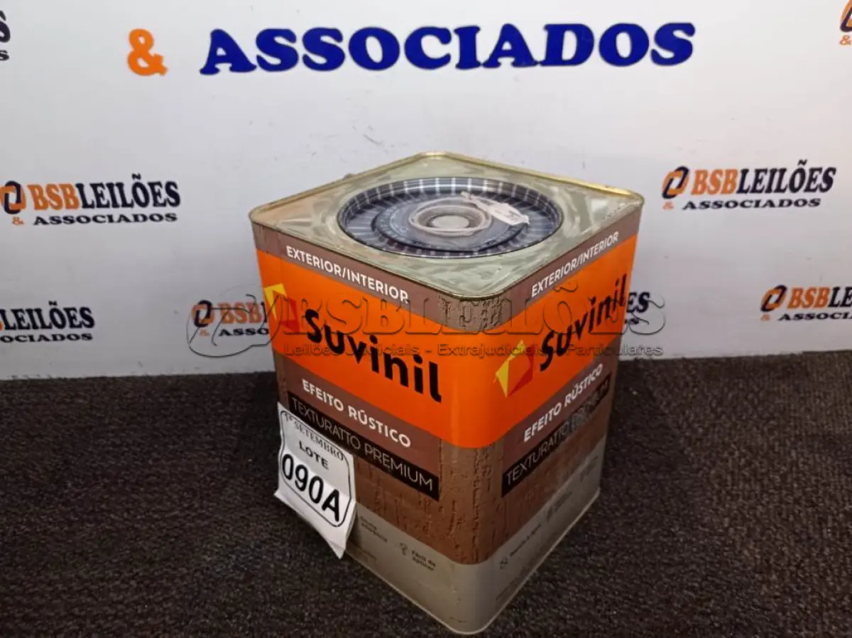 LOTE 090 - 01 LATA DE TINTA TEXTURATTO PREMIUM EFEITO RÚSTICO INTERIOR/EXTERIOR SUVINIL 25KG. (NO ESTADO) ATENÇÃO! FAZER A VISITAÇÃO ANTES DE ARREMATAR, NÃO SABEMOS SE FUNCIONA. LEILÃO NÃO TEM GARANTIA E NEM DEVOLUÇÃO, SUJEITO A POSSÍVEIS AVARIAS VISÍVEIS/OCULTAS E/OU AUSÊNCIA DE COMPONENTES.