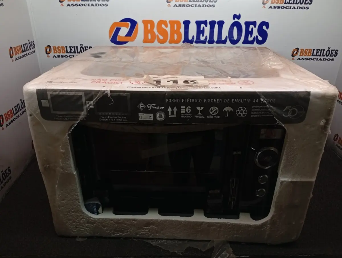 LOTE 116 - 01 - FORNO ELÉTRICO FISCHER NEW GRATINATTO DE EMBUTIR 44L INOX 110V (NO ESTADO, NÃO SABEMOS SE FUNCIONA. LEILÃO NÃO TEM GARANTIA E NEM DEVOLUÇÃO, SUJEITO A POSSÍVEIS AVARIAS VISÍVEIS/OCULTAS E/OU AUSÊNCIA DE COMPONENTES)