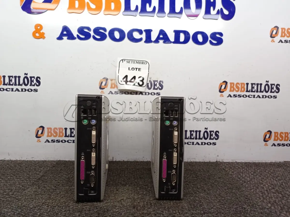 LOTE 443 - 02 MINI CPUS HP. (NO ESTADO) ATENÇÃO! FAZER A VISITAÇÃO ANTES DE ARREMATAR, NÃO SABEMOS SE FUNCIONA. LEILÃO NÃO TEM GARANTIA E NEM DEVOLUÇÃO, SUJEITO A POSSÍVEIS AVARIAS VISÍVEIS/OCULTAS E/OU AUSÊNCIA DE COMPONENTES.