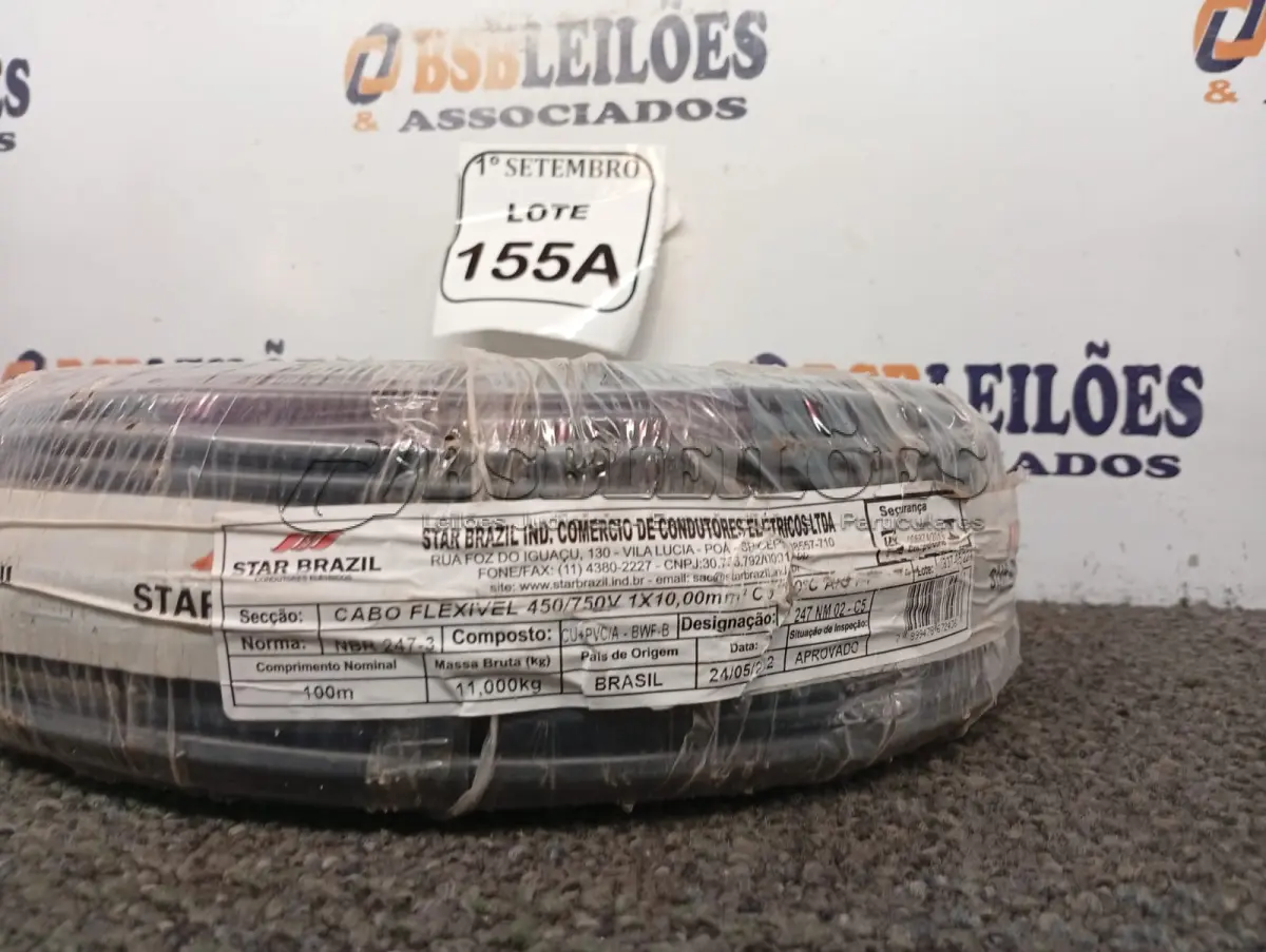 LOTE 155 - 01 ROLO DE FIO FLEXÍVEL 1X10,00MM NA COR PRETA(NOVO). (NO ESTADO) ATENÇÃO! FAZER A VISITAÇÃO ANTES DE ARREMATAR, NÃO SABEMOS SE FUNCIONA. LEILÃO NÃO TEM GARANTIA E NEM DEVOLUÇÃO, SUJEITO A POSSÍVEIS AVARIAS VISÍVEIS/OCULTAS E/OU AUSÊNCIA DE COMPONENTES.