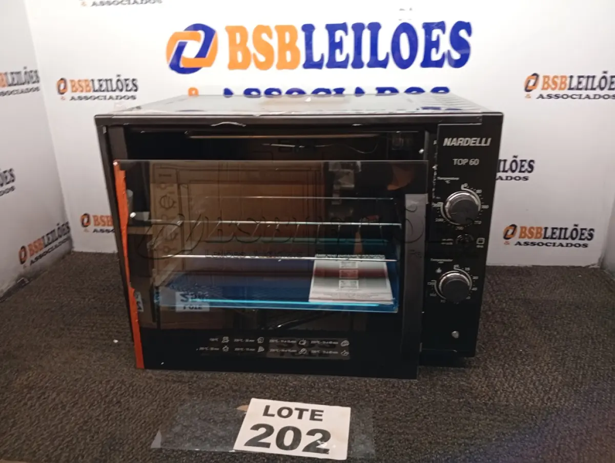 LOTE 202 - 01 - FORNO ELÉTRICO 60 LITROS NARDELLI TOP60 127V PRETO (NO ESTADO, NÃO SABEMOS SE FUNCIONA. LEILÃO NÃO TEM GARANTIA E NEM DEVOLUÇÃO, SUJEITO A POSSÍVEIS AVARIAS VISÍVEIS/OCULTAS E/OU AUSÊNCIA DE COMPONENTES)