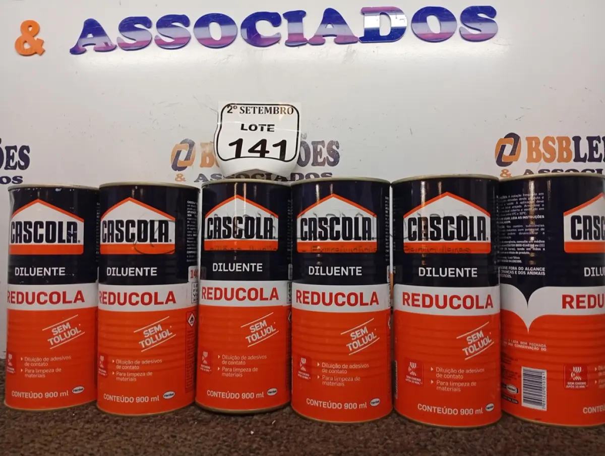 LOTE 141 - 06 DILUENTES MARCA CASCOLA. (NO ESTADO) ATENÇÃO! FAZER A VISITAÇÃO ANTES DE ARREMATAR, NÃO SABEMOS SE FUNCIONA. LEILÃO NÃO TEM GARANTIA E NEM DEVOLUÇÃO, SUJEITO A POSSÍVEIS AVARIAS VISÍVEIS/OCULTAS E/OU AUSÊNCIA DE COMPONENTES.