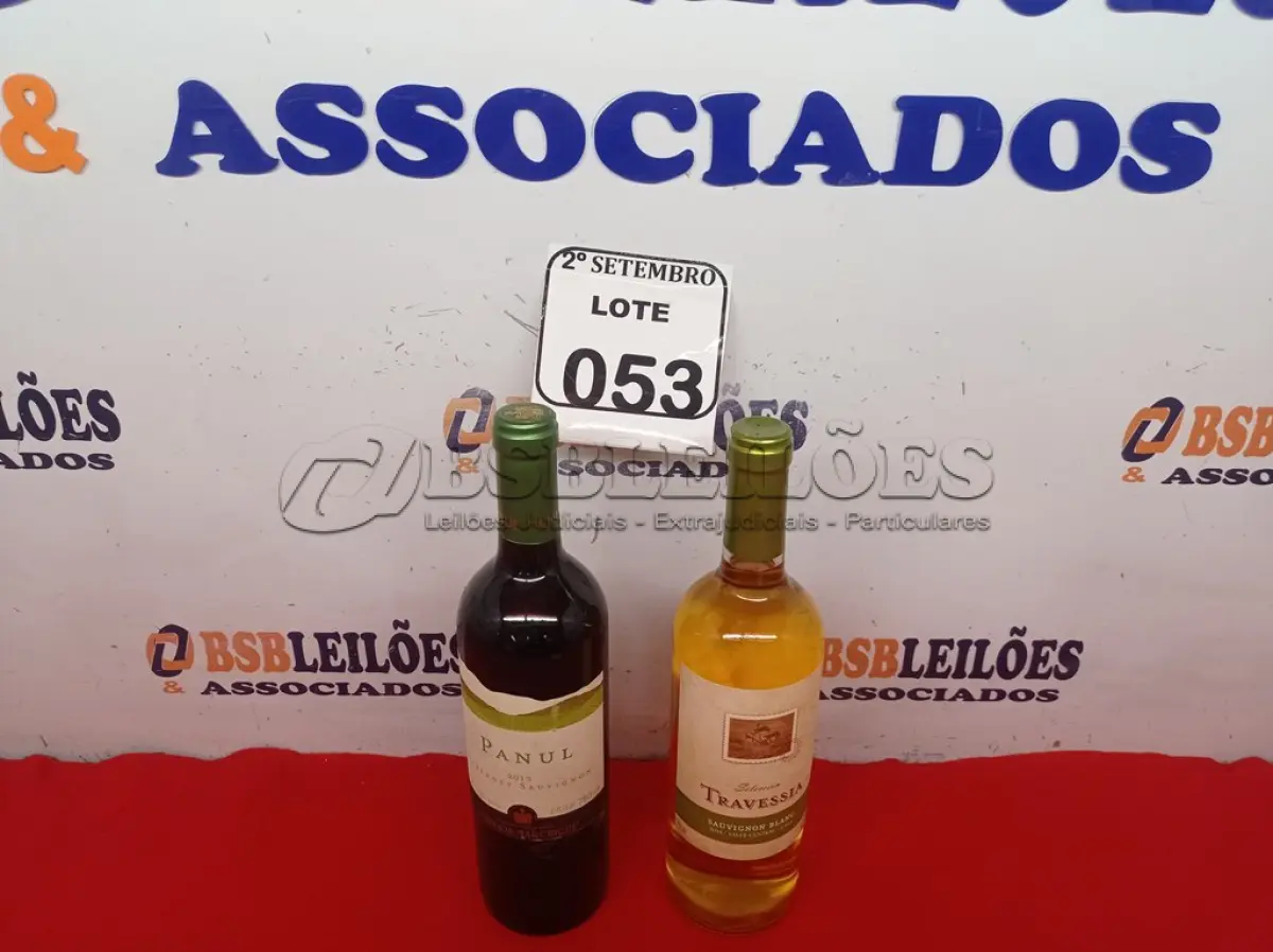 LOTE 053 - 01 GARRAFA DE VINHO TRAVESSIA BRANCO 750ML E 01 GARRAFA DE VINHO PANUL CABERNET SAUVIGNON 2013 750ML. (NO ESTADO) ATENÇÃO! FAZER A VISITAÇÃO ANTES DE ARREMATAR, NÃO SABEMOS SE FUNCIONA. LEILÃO NÃO TEM GARANTIA E NEM DEVOLUÇÃO, SUJEITO A POSSÍVEIS AVARIAS VISÍVEIS/OCULTAS E/OU AUSÊNCIA DE COMPONENTES.