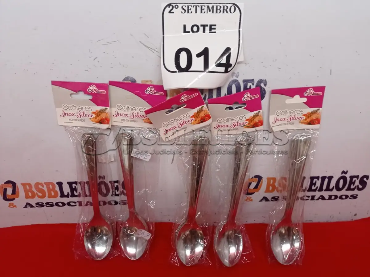 LOTE 014 - 05 KITS DE COLHERES COM 06 PEÇAS CADA. (NO ESTADO) ATENÇÃO! FAZER A VISITAÇÃO ANTES DE ARREMATAR, NÃO SABEMOS SE FUNCIONA. LEILÃO NÃO TEM GARANTIA E NEM DEVOLUÇÃO, SUJEITO A POSSÍVEIS AVARIAS VISÍVEIS/OCULTAS E/OU AUSÊNCIA DE COMPONENTES.