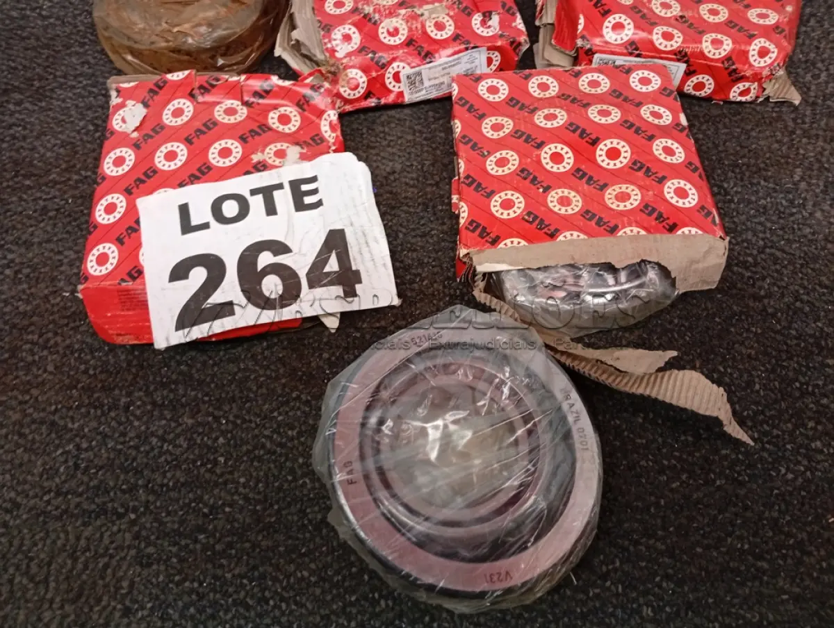 LOTE 264 - 08 - ROLAMENTOS PINHAO MBB1519 1513 REDUZIDO 521618 MARCA FAG (NO ESTADO, NÃO SABEMOS SE FUNCIONA. LEILÃO NÃO TEM GARANTIA E NEM DEVOLUÇÃO, SUJEITO A POSSÍVEIS AVARIAS VISÍVEIS/OCULTAS E/OU AUSÊNCIA DE COMPONENTES)