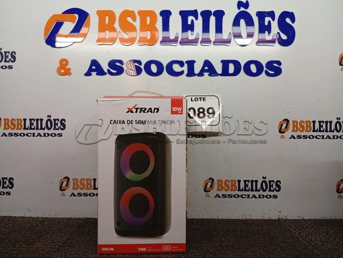 LOTE 089 - 01 CAIXA DE SOM MULTIMÍDIA MARCA XTRAD MODELO XDG-96.(NOVO) (NO ESTADO, NÃO SABEMOS SE FUNCIONA. LEILÃO NÃO TEM GARANTIA E NEM DEVOLUÇÃO, SUJEITO A POSSÍVEIS AVARIAS VISÍVEIS/OCULTAS E/OU AUSÊNCIA DE COMPONENTES)
