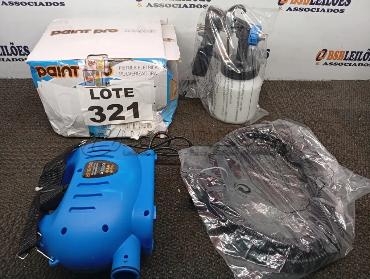 LOTE 321 - 01 - PISTOLA DE PINTURA ELETRICA PULVERIZADOR 110V (NO ESTADO, NÃO SABEMOS SE FUNCIONA. LEILÃO NÃO TEM GARANTIA E NEM DEVOLUÇÃO, SUJEITO A POSSÍVEIS AVARIAS VISÍVEIS/OCULTAS E/OU AUSÊNCIA DE COMPONENTES)