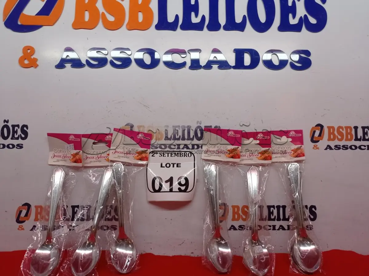 LOTE 019 - 06 KITS DE COLHERES COM 06 PEÇAS CADA. (NO ESTADO) ATENÇÃO! FAZER A VISITAÇÃO ANTES DE ARREMATAR, NÃO SABEMOS SE FUNCIONA. LEILÃO NÃO TEM GARANTIA E NEM DEVOLUÇÃO, SUJEITO A POSSÍVEIS AVARIAS VISÍVEIS/OCULTAS E/OU AUSÊNCIA DE COMPONENTES.
