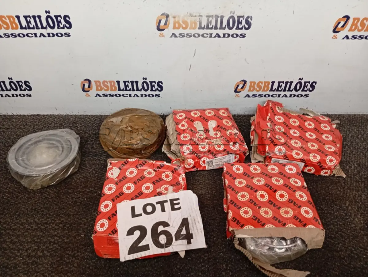 LOTE 264 - 08 - ROLAMENTOS PINHAO MBB1519 1513 REDUZIDO 521618 MARCA FAG (NO ESTADO, NÃO SABEMOS SE FUNCIONA. LEILÃO NÃO TEM GARANTIA E NEM DEVOLUÇÃO, SUJEITO A POSSÍVEIS AVARIAS VISÍVEIS/OCULTAS E/OU AUSÊNCIA DE COMPONENTES)