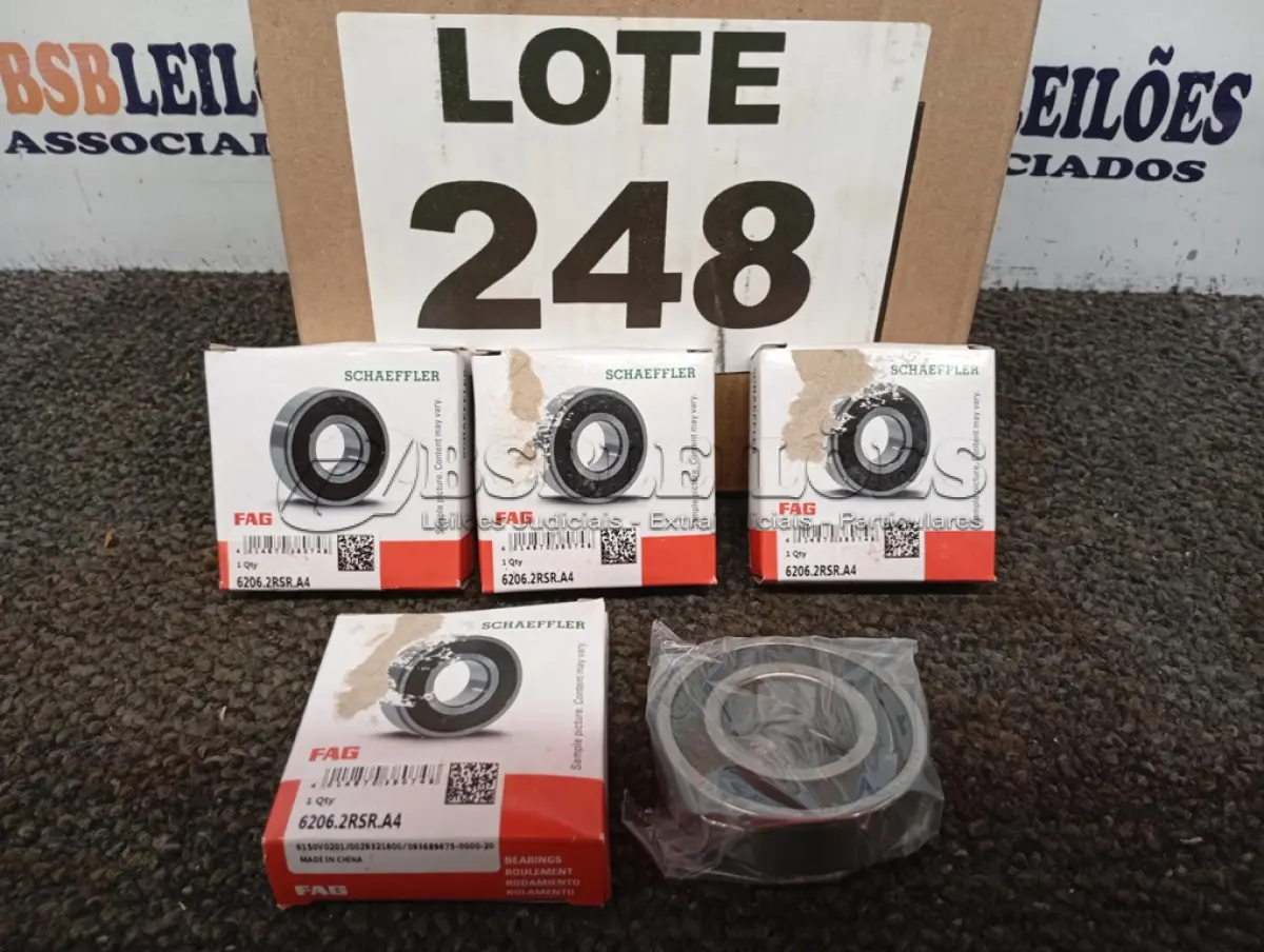 LOTE 248 - 23 - ROLAMENTOS 6206 FAG (NO ESTADO, NÃO SABEMOS SE FUNCIONA. LEILÃO NÃO TEM GARANTIA E NEM DEVOLUÇÃO, SUJEITO A POSSÍVEIS AVARIAS VISÍVEIS/OCULTAS E/OU AUSÊNCIA DE COMPONENTES)