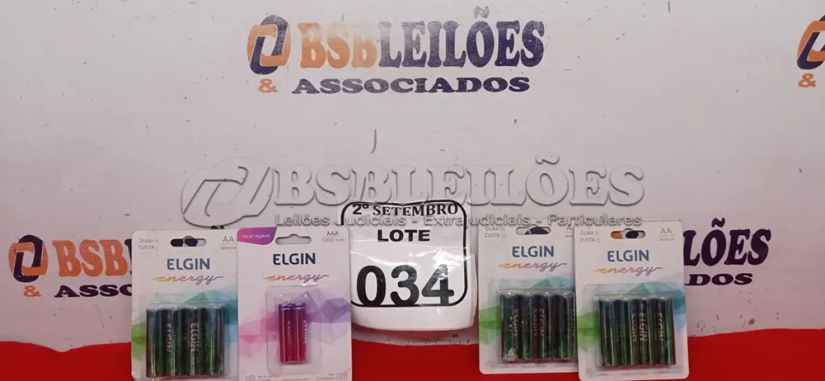 LOTE 034 - 04 PILHAS AA RECARREG ELGIN 2700MAH (BLISTER C/2) ELGIN E 03 PILHAS AAA ALCALINA ELGIN LR03 (BLISTER C/2) ELGIN. (NO ESTADO) ATENÇÃO! FAZER A VISITAÇÃO ANTES DE ARREMATAR, NÃO SABEMOS SE FUNCIONA. LEILÃO NÃO TEM GARANTIA E NEM DEVOLUÇÃO, SUJEITO A POSSÍVEIS AVARIAS VISÍVEIS/OCULTAS E/OU AUSÊNCIA DE COMPONENTES.