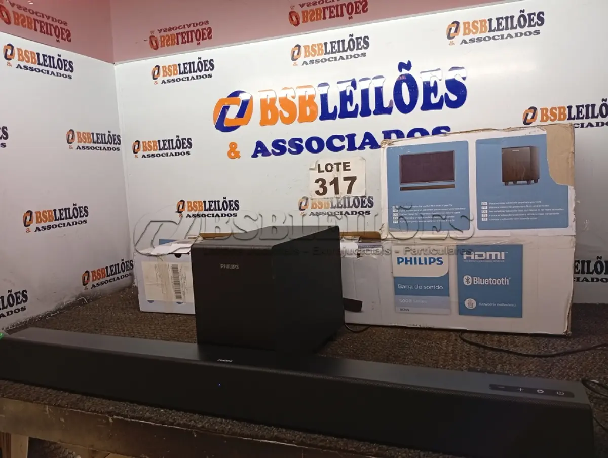 LOTE 317 - 01 - SOUNDBAR 2.1 WIRELESS SUBWOOFER TAB5305/78 - PHILIPS (NO ESTADO, NÃO SABEMOS SE FUNCIONA. LEILÃO NÃO TEM GARANTIA E NEM DEVOLUÇÃO, SUJEITO A POSSÍVEIS AVARIAS VISÍVEIS/OCULTAS E/OU AUSÊNCIA DE COMPONENTES)