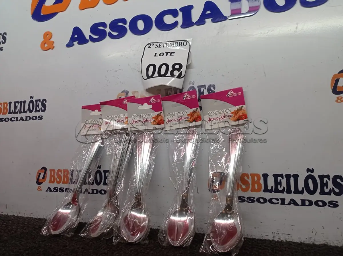 LOTE 008 - 05 KITS DE COLHERES COM 06 PEÇAS CADA. (NO ESTADO) ATENÇÃO! FAZER A VISITAÇÃO ANTES DE ARREMATAR, NÃO SABEMOS SE FUNCIONA. LEILÃO NÃO TEM GARANTIA E NEM DEVOLUÇÃO, SUJEITO A POSSÍVEIS AVARIAS VISÍVEIS/OCULTAS E/OU AUSÊNCIA DE COMPONENTES.