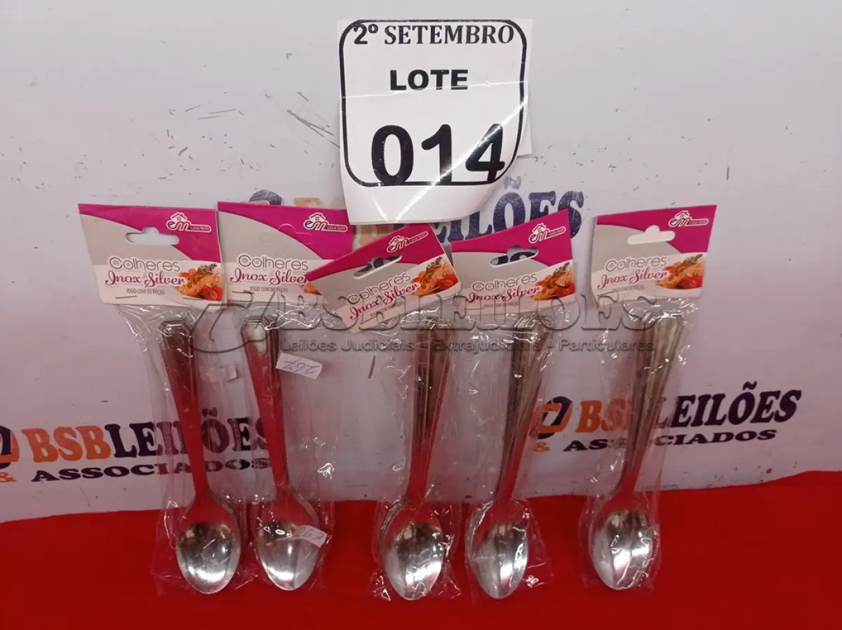 LOTE 014 - 05 KITS DE COLHERES COM 06 PEÇAS CADA. (NO ESTADO) ATENÇÃO! FAZER A VISITAÇÃO ANTES DE ARREMATAR, NÃO SABEMOS SE FUNCIONA. LEILÃO NÃO TEM GARANTIA E NEM DEVOLUÇÃO, SUJEITO A POSSÍVEIS AVARIAS VISÍVEIS/OCULTAS E/OU AUSÊNCIA DE COMPONENTES.