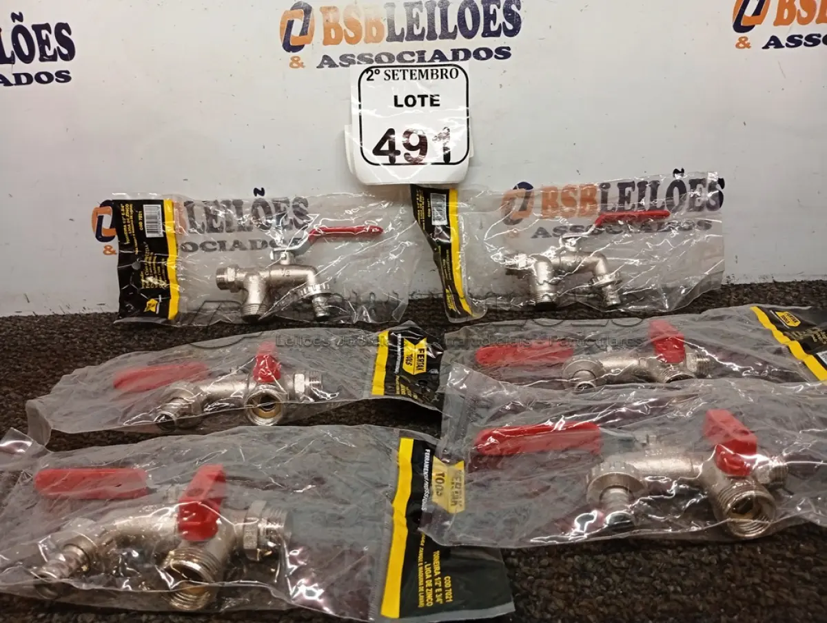 LOTE 491 - 06 TORNEIRAS ESF DUPLA TANQ/MAQ LAVAR ZINCO 1/2 X 3/4 FERTAK (NO ESTADO) ATENÇÃO! FAZER A VISITAÇÃO ANTES DE ARREMATAR, NÃO SABEMOS SE FUNCIONA. LEILÃO NÃO TEM GARANTIA E NEM DEVOLUÇÃO, SUJEITO A POSSÍVEIS AVARIAS VISÍVEIS/OCULTAS E/OU AUSÊNCIA DE COMPONENTES.