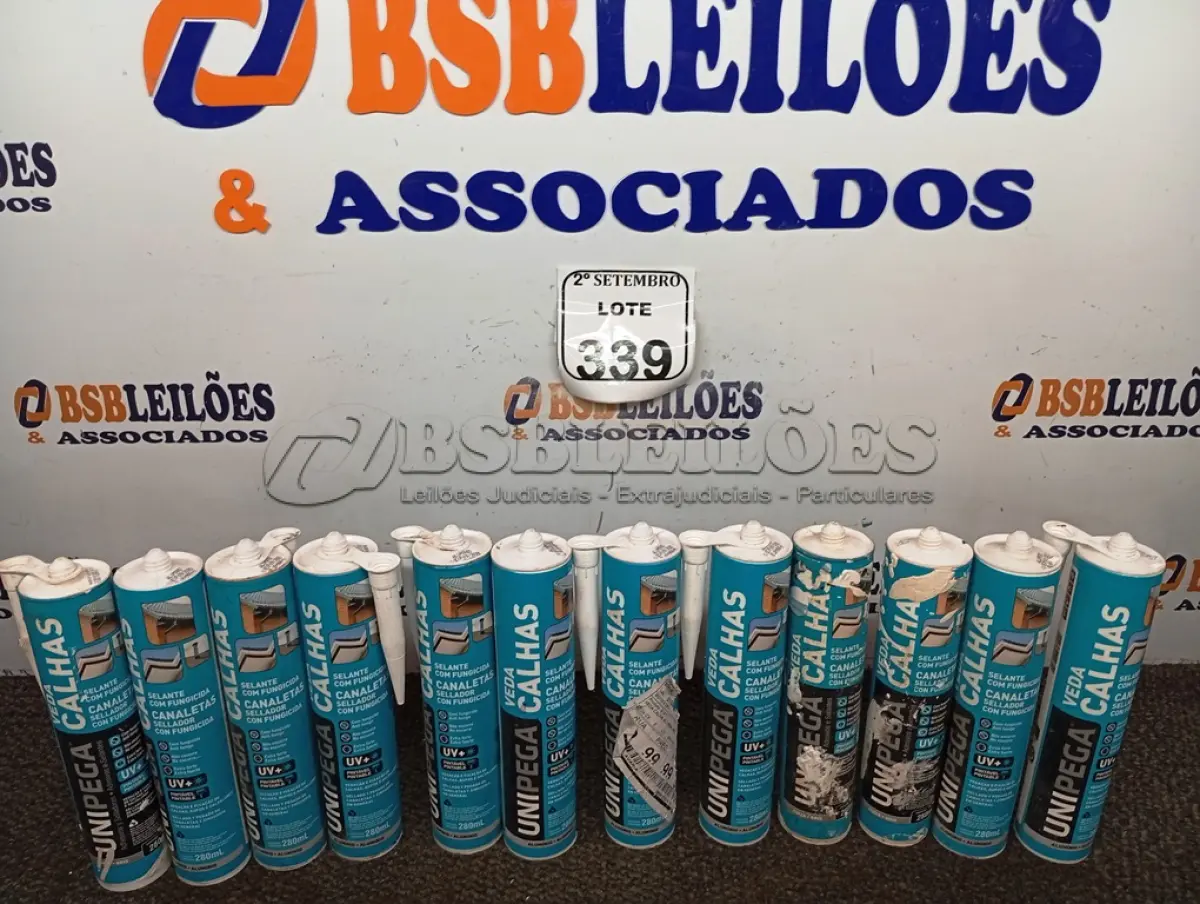 LOTE 339 - 12 SELANTES VEDA CALHAS 280ML CADA. (NO ESTADO) ATENÇÃO! FAZER A VISITAÇÃO ANTES DE ARREMATAR, NÃO SABEMOS SE FUNCIONA. LEILÃO NÃO TEM GARANTIA E NEM DEVOLUÇÃO, SUJEITO A POSSÍVEIS AVARIAS VISÍVEIS/OCULTAS E/OU AUSÊNCIA DE COMPONENTES.