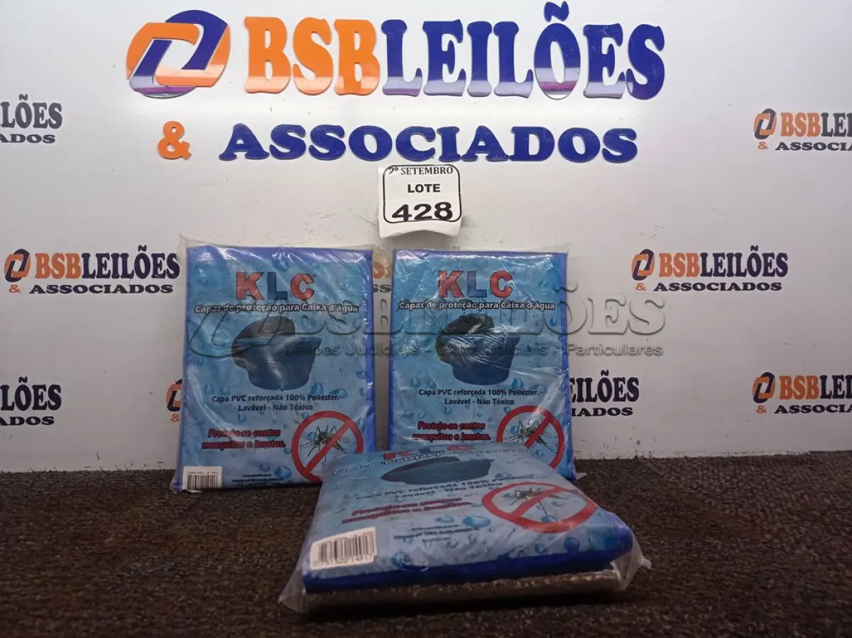 LOTE 428 - 03 CAPAS DE PROTEÇÃO P/ CAIXA D`ÁGUA KLC PVC REFORÇADA 100% POLIESTER. (NO ESTADO) ATENÇÃO! FAZER A VISITAÇÃO ANTES DE ARREMATAR, NÃO SABEMOS SE FUNCIONA. LEILÃO NÃO TEM GARANTIA E NEM DEVOLUÇÃO, SUJEITO A POSSÍVEIS AVARIAS VISÍVEIS/OCULTAS E/OU AUSÊNCIA DE COMPONENTES.