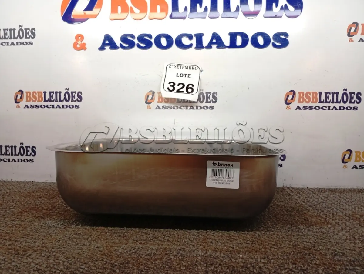 LOTE 326 - 01 CUBA INOX N3 AÇO 430 3.1/2 40X34X14 FABRINOX (NO ESTADO) ATENÇÃO! FAZER A VISITAÇÃO ANTES DE ARREMATAR, NÃO SABEMOS SE FUNCIONA. LEILÃO NÃO TEM GARANTIA E NEM DEVOLUÇÃO, SUJEITO A POSSÍVEIS AVARIAS VISÍVEIS/OCULTAS E/OU AUSÊNCIA DE COMPONENTES.