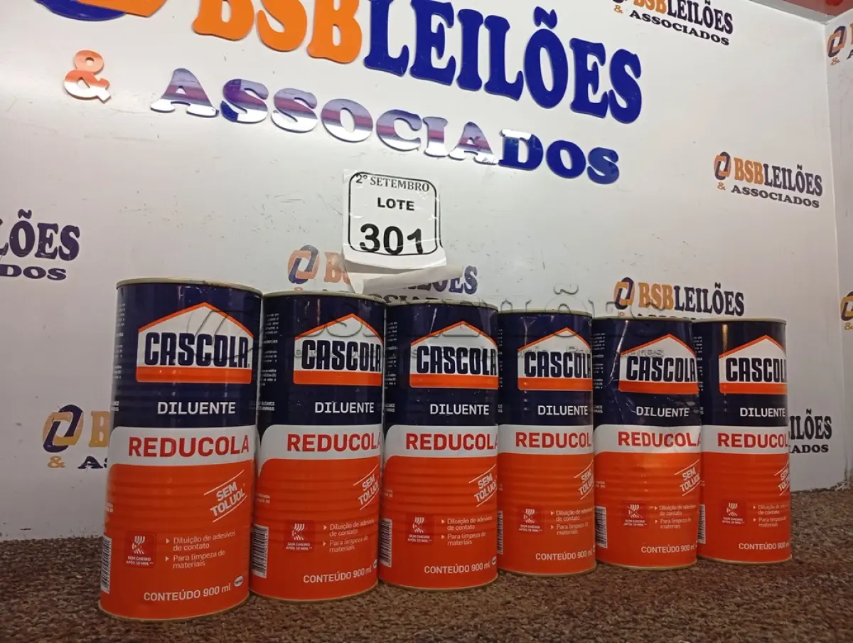 LOTE 301 - 06 DILUENTES MARCA CASCOLA. (NO ESTADO) ATENÇÃO! FAZER A VISITAÇÃO ANTES DE ARREMATAR, NÃO SABEMOS SE FUNCIONA. LEILÃO NÃO TEM GARANTIA E NEM DEVOLUÇÃO, SUJEITO A POSSÍVEIS AVARIAS VISÍVEIS/OCULTAS E/OU AUSÊNCIA DE COMPONENTES.