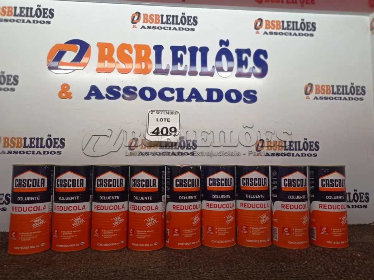 LOTE 409 - 09 DILUENTES MARCA CASCOLA. (NO ESTADO) ATENÇÃO! FAZER A VISITAÇÃO ANTES DE ARREMATAR, NÃO SABEMOS SE FUNCIONA. LEILÃO NÃO TEM GARANTIA E NEM DEVOLUÇÃO, SUJEITO A POSSÍVEIS AVARIAS VISÍVEIS/OCULTAS E/OU AUSÊNCIA DE COMPONENTES.
